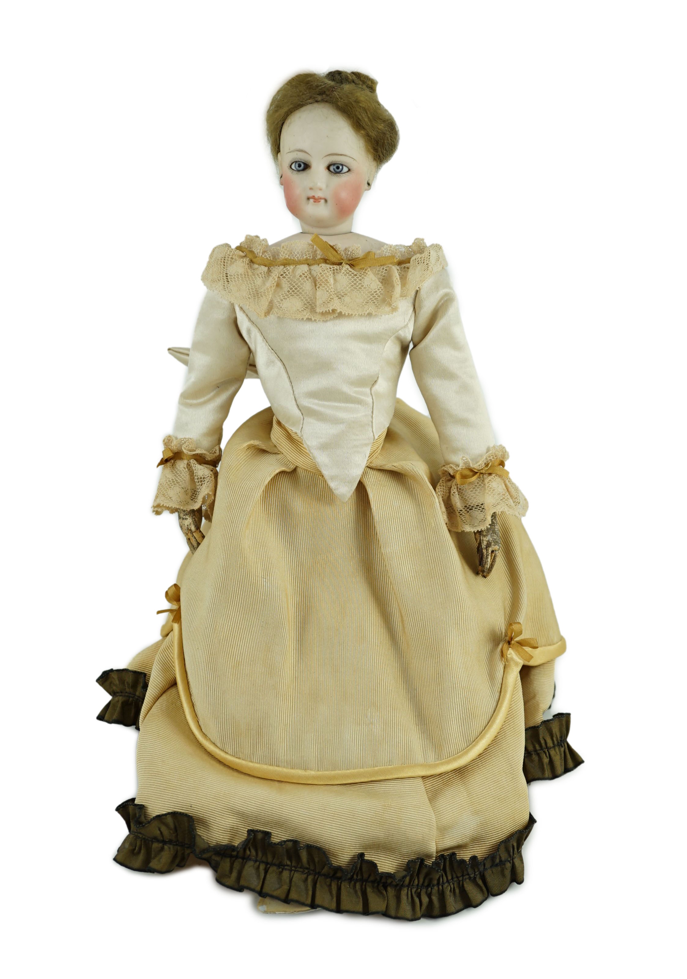An S.G. bisque shoulder head French fashion doll c.1875, 36cm.